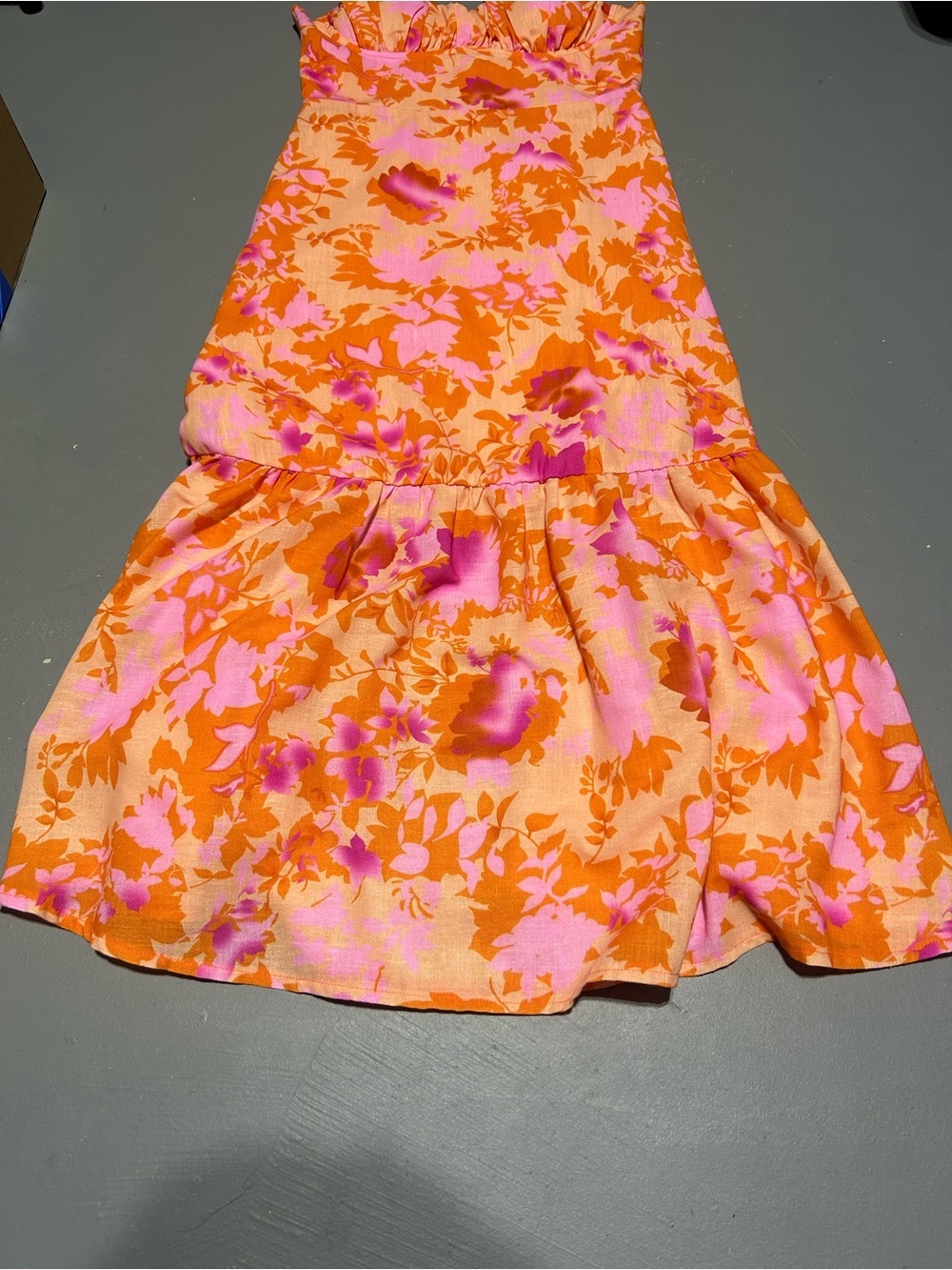One and Only Collective Orange and Pink Maxi Summer Dress (Women’s Size M) - Picture 4 of 9